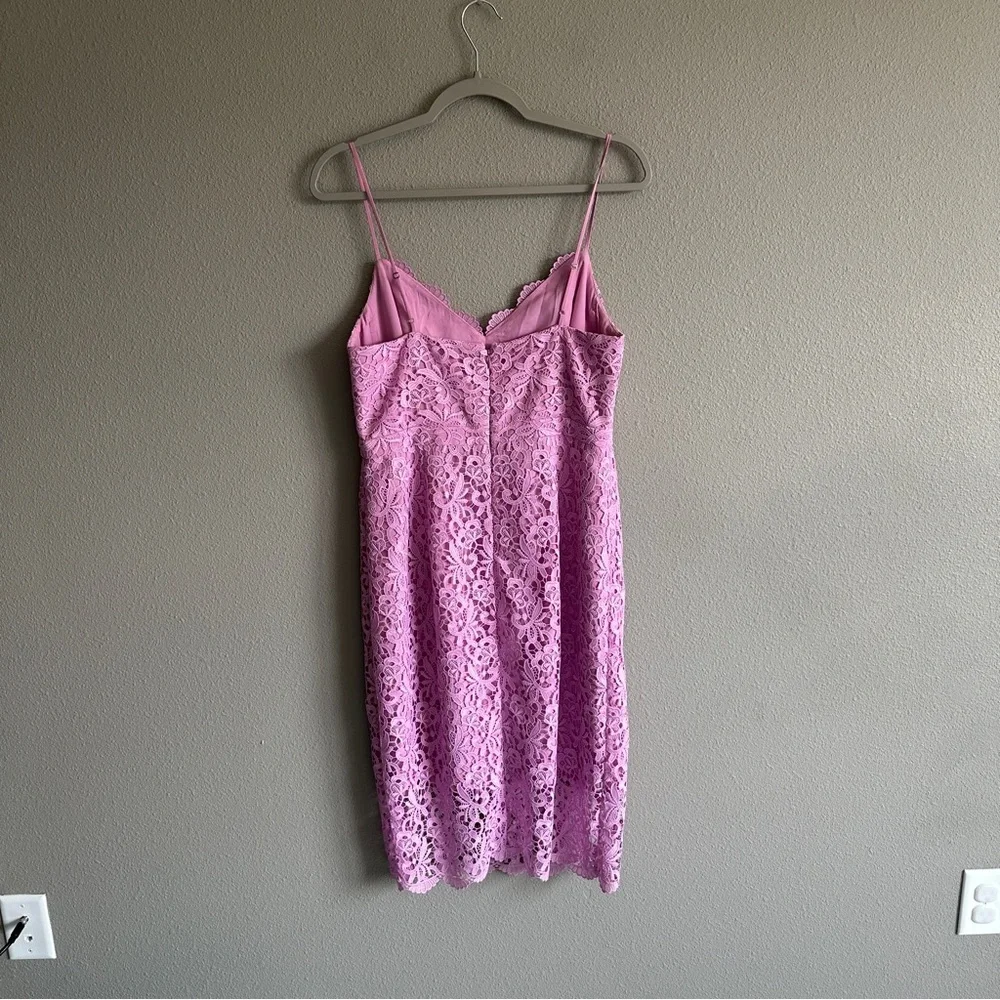 J. Crew Lavender Lace Midi Fitted Dress 8 - Picture 7 of 13